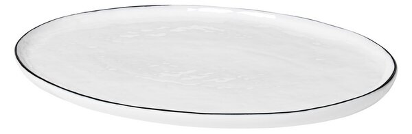 Oválný talíř 30 cm Broste SALT - bílý/černý