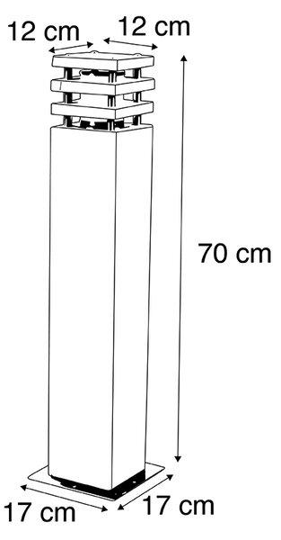 Moderní venkovní stojací lampa pískovcová 70 cm - Grumpy