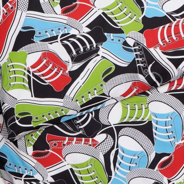 Povlečení FINO DESIGN shoes černobarevná 140 x 200/70 x 90 cm