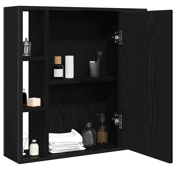 Koupelnová zrcadlová skříňka Černý dub 60x16x60 cm kompozit