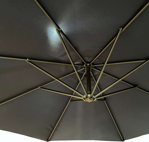 Ak furniture Zahradní slunečník ASTER s boční nohou 300 cm tmavě modrý