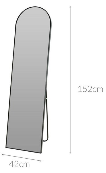 Volně stojící zrcadlo, 150 cm, černá