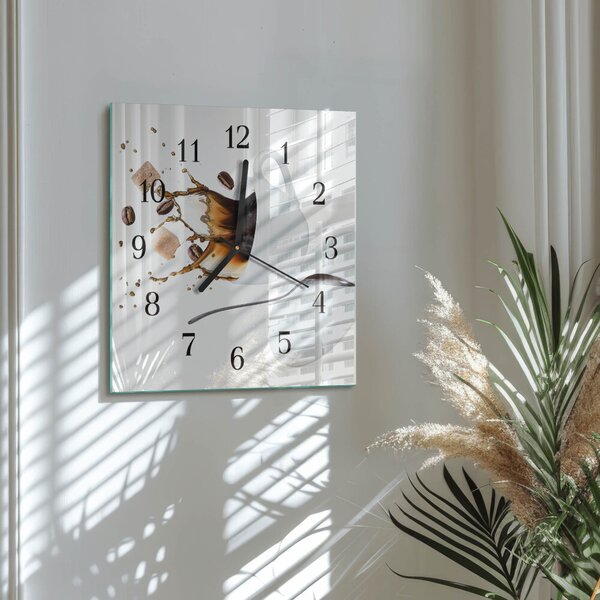Skleněné hodiny na stěnu Pohár zskc-30x30-00176534