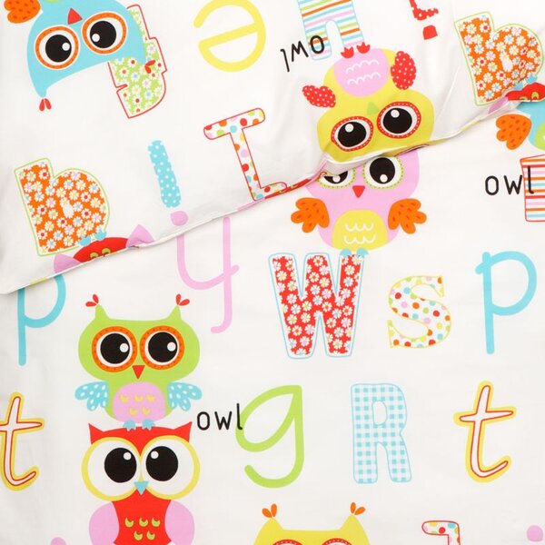 Povlečení FINO DESIGN sovy bílopestrá 140 x 200/70 x 90 cm