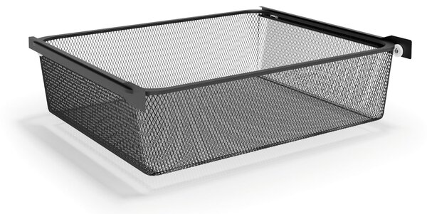 Otevřený košový regál, 6x koš s jemným sítem, TYP V, 600 x 460 x 2020 mm, černá