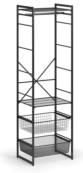 Otevřená šatní sestava TYP I, 2020 x 600 x 460 mm, černá