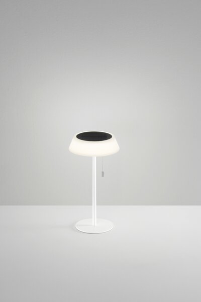 FANEUROPE FAN EUROPE Solární stolní lampa Jin (bílá), dobíjecí LED 1,2 W, stmívatelná 3000K, IP54, 17 x 32 cm