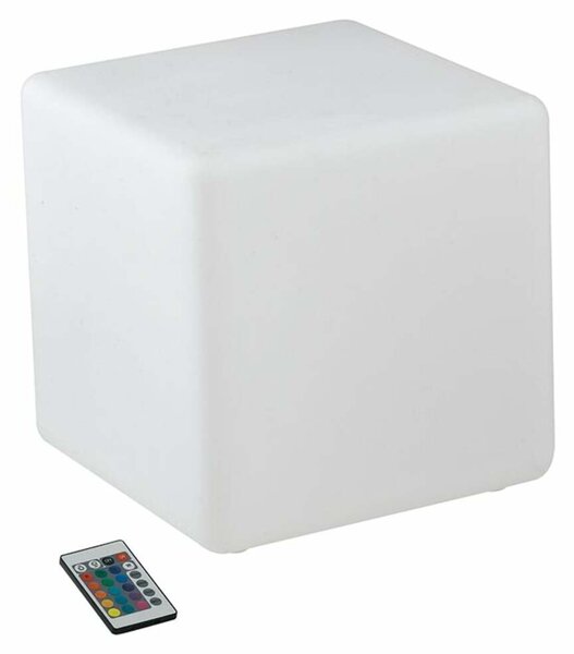 FANEUROPE FAN EUROPE Solární LED svítidlo Geco, bílé, 1 W, 90 lm, RGBW, stmívatelné, IP65, vč. dálk. ovl., 30 x 30 x 30 cm