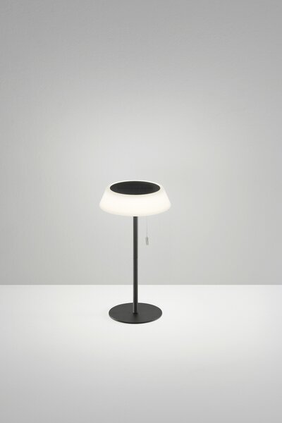 FANEUROPE FAN EUROPE Solární stolní lampa Jin (černá), dobíjecí LED 1,2 W, stmívatelná 3000K, IP54, 17 x 32 cm