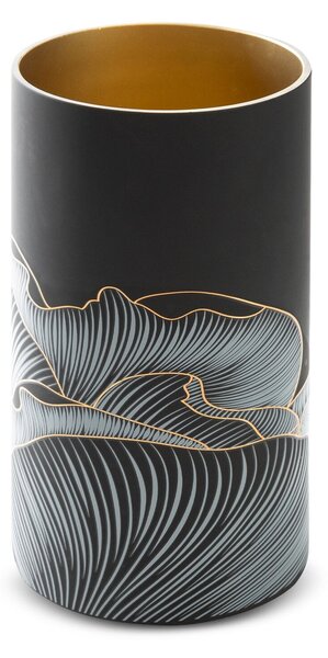 SKLENĚNÁ VÁZA LIMITED COLLECTION PEONIA 15X30 CM ČERNÁ