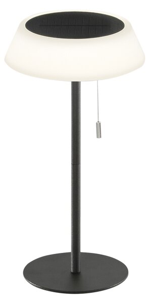 FANEUROPE FAN EUROPE Solární stolní lampa Jin (černá), dobíjecí LED 1,2 W, stmívatelná 3000K, IP54, 17 x 32 cm