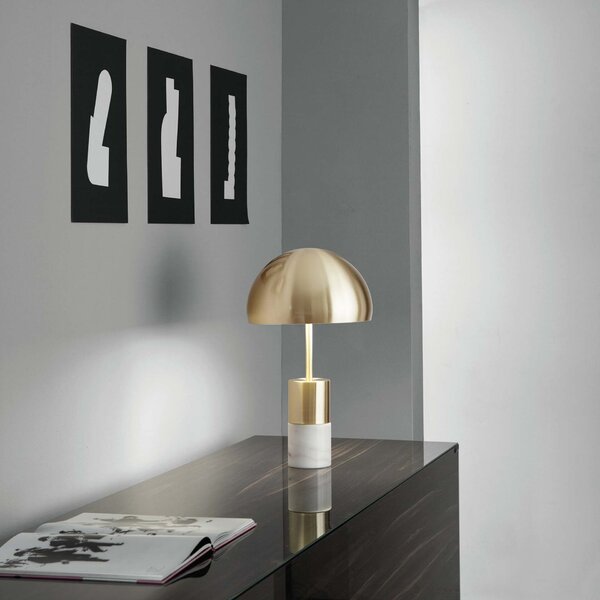 FANEUROPE FAN EUROPE Stolní lampa Igea, zlatá/mramor, 2 x E14, 30 x 51,5 cm