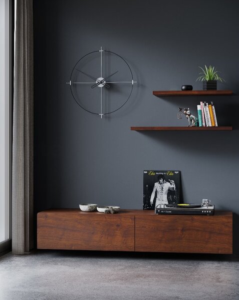 Mclocks Designové nástěnné hodiny ETL912 Eternal silver-black 90cm