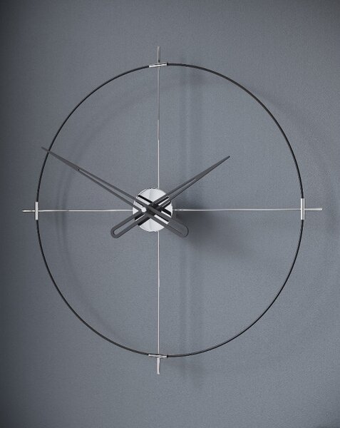 Mclocks Designové nástěnné hodiny ETL912 Eternal silver-black 90cm
