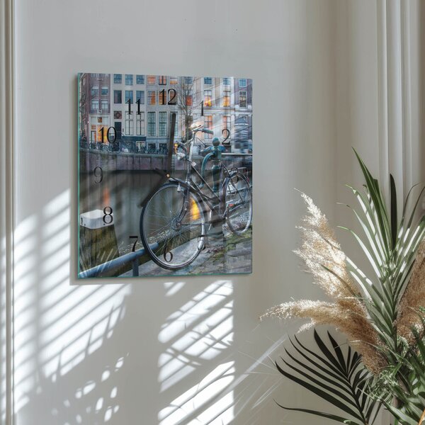 Skleněné hodiny na stěnu Kolo zskc-30x30-00176610