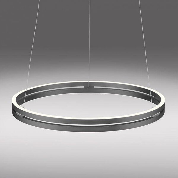 Paul Neuhaus Závěsné LED svítidlo PURE E-Loop, 53W, ø 70,1 cm, 2700-5000K, elektricky nastavitelná výška Barva: Mystická šedá
