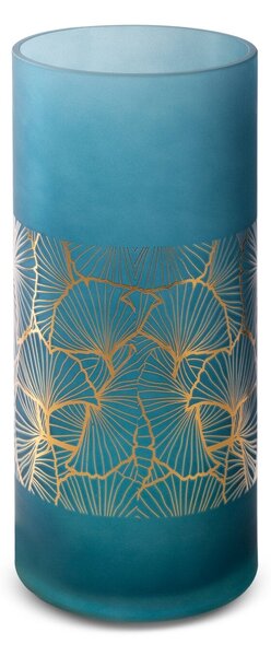 SKLENĚNÁ VÁZA LIMITED COLLECTION MUSA 15X35 CM TMAVĚMODRÁ/ZLATÁ