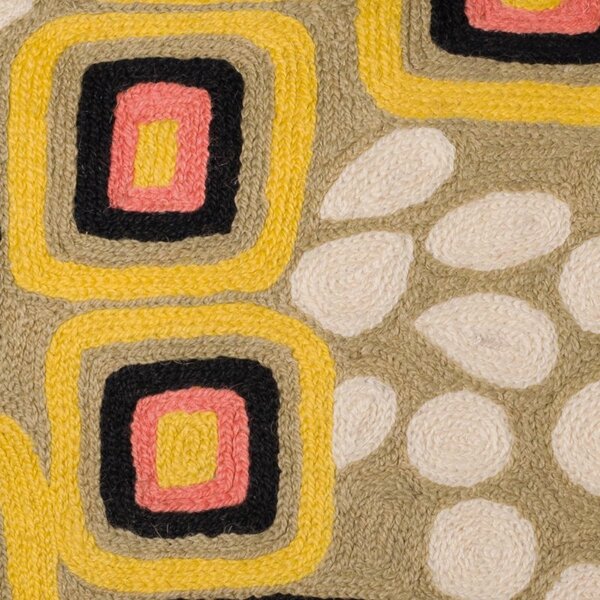 Povlak ART WOOL secese béžovožlutá 45 x 45 cm