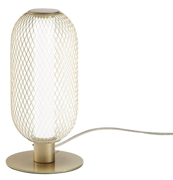 Luce Ambiente Design LED stolní lampa INKAS, výška 28 cm, zlatá barva, kov,, Mosaz / zlato, Obývací pokoj / jídelna, kov