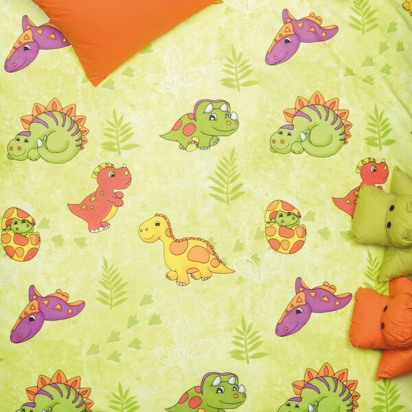 Povlečení KLASIK dino zelinkavá 90 x 135/45 x 65 cm