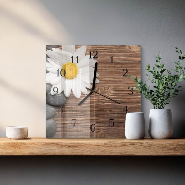 Skleněné hodiny na stěnu Sedmikráska zskc-30x30-00176676