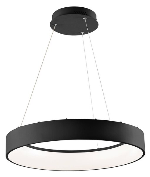 Luce Ambiente Design Závěsné LED světlo Noah, černé, Ø 60 cm, kov,, Černá, Obývací pokoj / jídelna, Hliník, Moderní