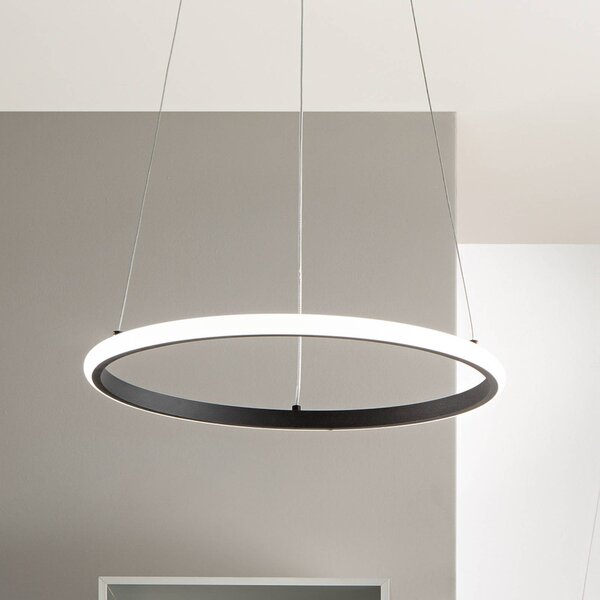 Luce Ambiente Design Závěsné LED světlo Axis, Ø 60 cm, černé, kov,, Černá, Obývací pokoj / jídelna, kov, Moderní