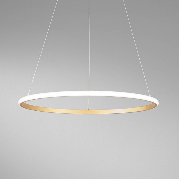 Luce Ambiente Design Závěsné LED světlo Axis, Ø 60 cm, zlatá barva, kov,, Mosaz / zlato, Obývací pokoj / jídelna, kov, Moderní