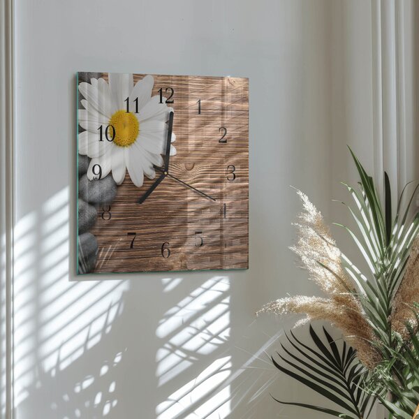 Skleněné hodiny na stěnu Sedmikráska zskc-30x30-00176676