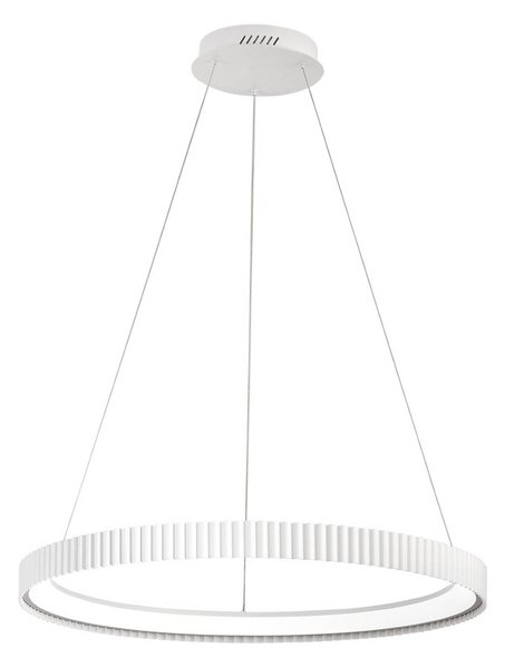 Luce Ambiente Design Závěsné světlo LED Niike, bílé, Ø 70 cm, kov,, Bílá / opál, Obývací pokoj / jídelna, kov, Moderní