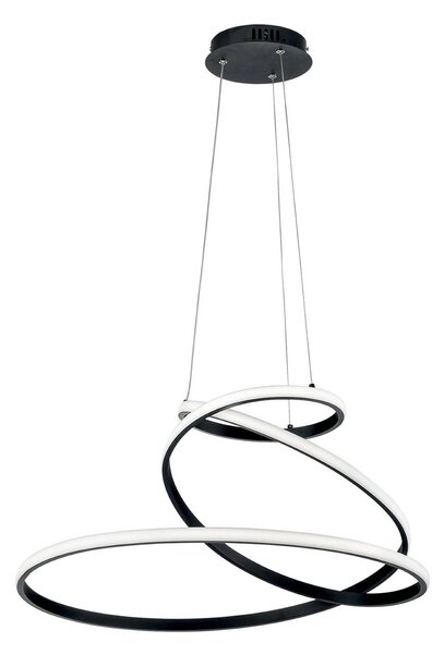Luce Ambiente Design Závěsné LED světlo COASTER, černá, Ø 60 cm, kov,, Černá, Obývací pokoj / jídelna, Hliník, Moderní