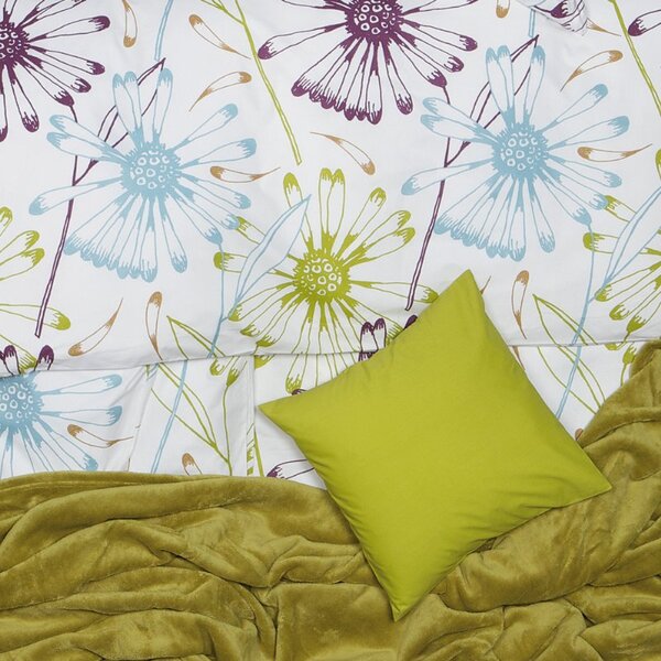 Povlečení FINO DESIGN daisy smetanovofialová 140 x 200/70 x 90 cm