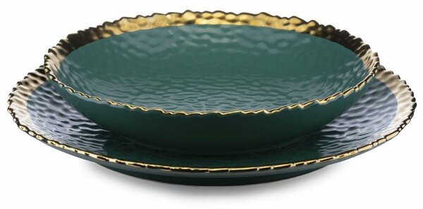 Keramická sada talířů Kati Green Gold 8ks