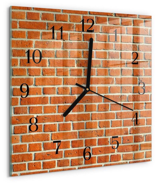 Skleněné hodiny na stěnu Cihlový zskc-30x30-00176704