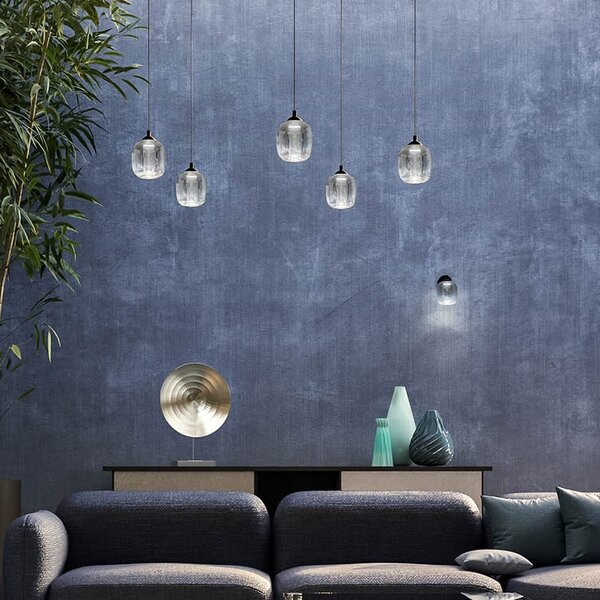 Redo 01-3486 Khadi, závěsné svítidlo z kouřového skla LED 6W, 3000K, průměr 12cm