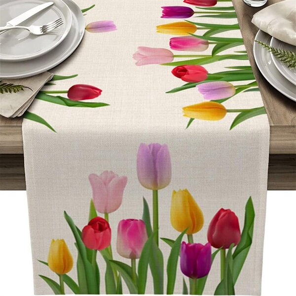 Bavlissimo Běhoun na stůl s květy tulipánů 183 x 33 cm barva a vzor: Multicolor 3