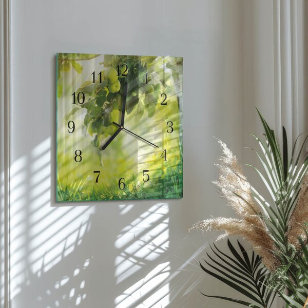 Skleněné hodiny na stěnu Jabloň zskc-30x30-00176705