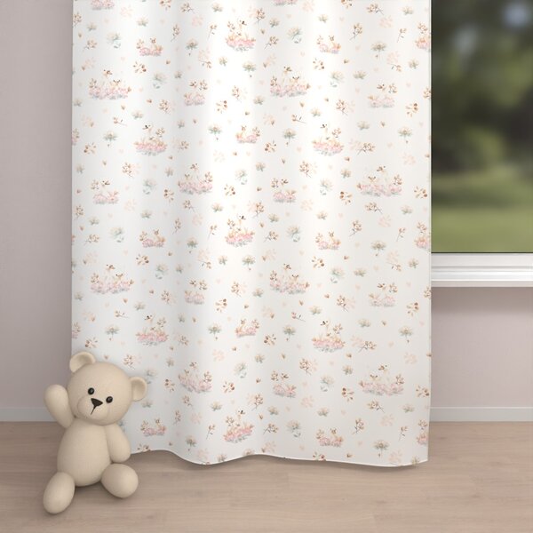 Biante Bavlněný závěs Sandra SA-610 Labutě mezi lekníny na bílém 150x140 cm