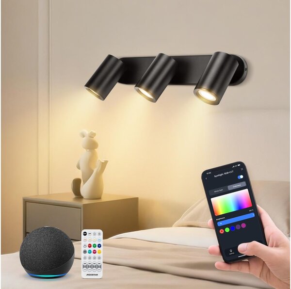 Aigostar - LED RGBW Stm bodové svítidlo MESH 3xLED/4,9W/230V 2700-6500K bílá+DO