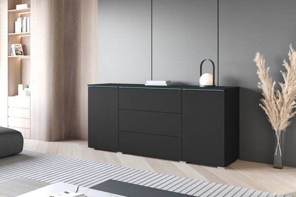 Komoda Bratex 150 x 39 x 68 cm černá matná