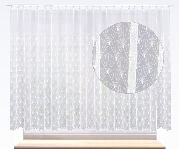 Záclona markizeta, Vějířky metráž, bílá 150 cm