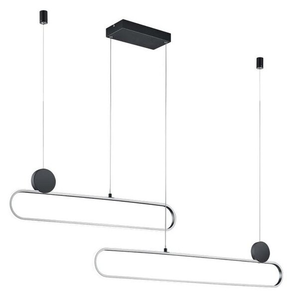 Trio - LED Stm. lustr na lanku GRANT LED/54W/230V 2300/3000/4000K černá/chrom
