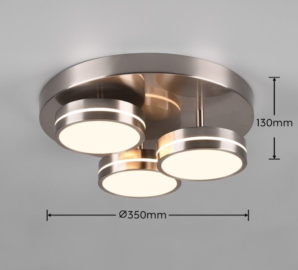 Trio - LED Stmívatelné stropní svítidlo FRANKLIN 3xLED/8,5W/230V pr. 35 cm chrom