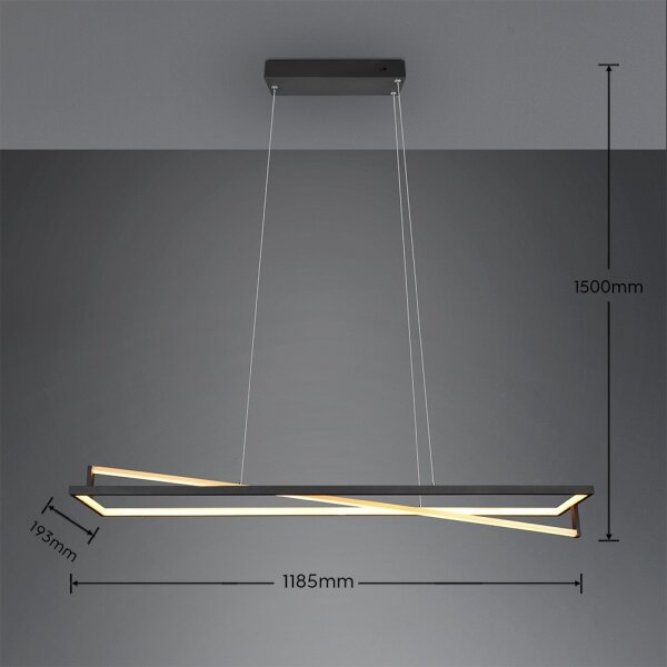 Trio - LED Stmívatelný lustr na lanku EDGE LED/35W/230V 2300/3000/4000K černá