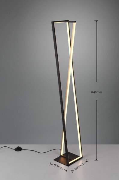 Trio - LED Stmívatelná stojací lampa EDGE LED/26W/230V 2300/3000/4000K černá