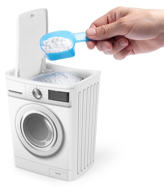 Compactor nádoba na prací prostředky s víkem one-touch, vzhled pračky, 4 L