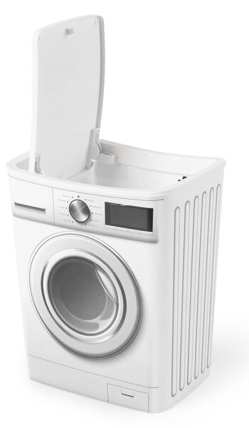 Compactor nádoba na prací prostředky s víkem one-touch, vzhled pračky, 4 L