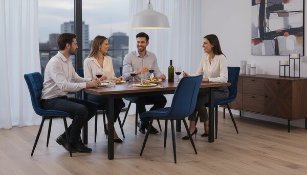 Jídelní židle VALERIA - samet, více barev Barva: Modrá