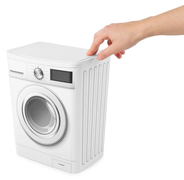 Compactor nádoba na prací prostředky s víkem one-touch, vzhled pračky, 8,5 L
