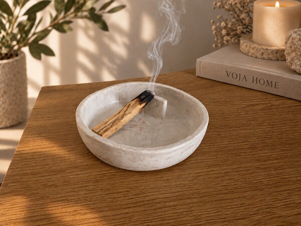 VOJA HOME Vykuřovací miska pro palo santo a vonné tyčinky Barva: Tlumená metalická měď (marble styl)